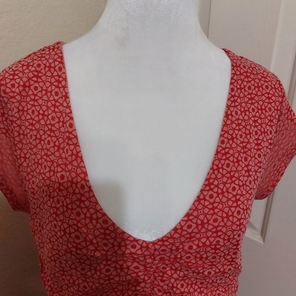 Athleta Dhara burnout dress red geometric athletic athleisure casual knit medium - Picture 6 of 15